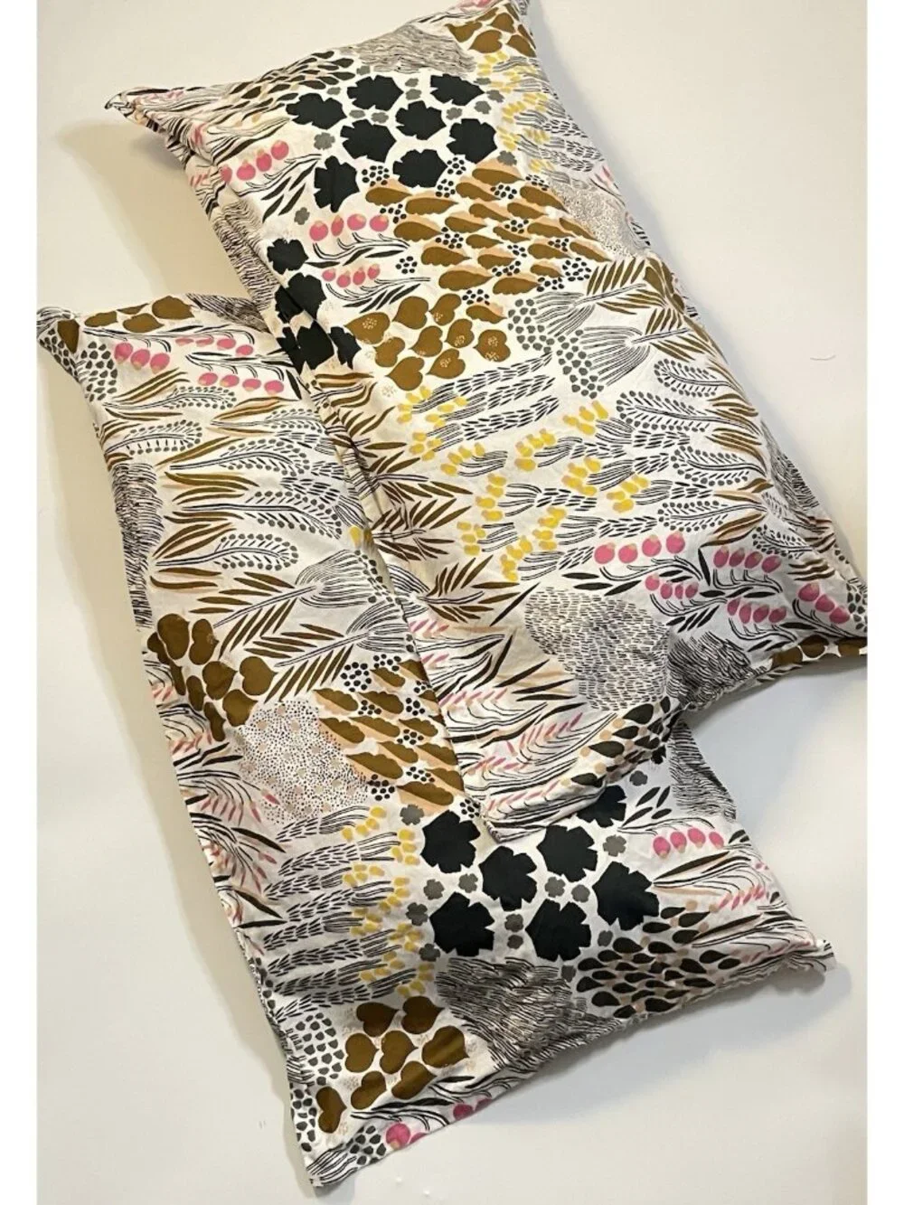 Marimekko Pieni Letto King Shams Pair 100% Cotton Botanical Floral Mexico Floral